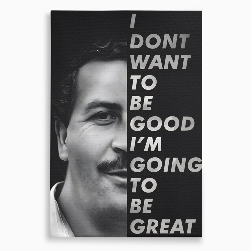 Tablou canvas cu tablou canvas cu portretul lui pablo escobar, fara rama, pe sasiu de lemn